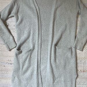 Women's Gray Open Front Cardigan Sweater